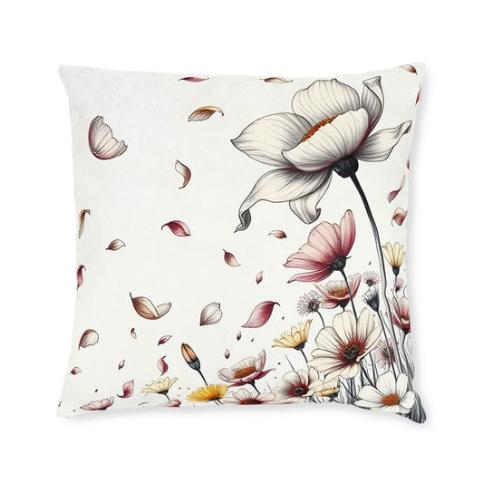 Boho Floral Pillow - Cozy Decor for Home, Gift for Her, Spring Home Accent, Flower Cushion, Modern Bohemian Style